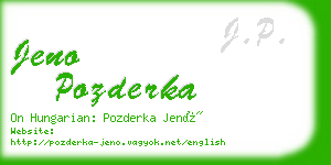 jeno pozderka business card